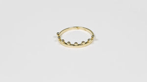 Aliança Coroa com Esferas em Ouro Amarelo 18k