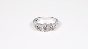 Anel em Prata 925 com Diamantes Champagnes e Brancos 