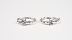 Argola em Prata 925 Estrela com Zirconias