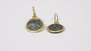106827-Par de Brinco em Ouro Amarelo 23,64K e Prata Ara Collection