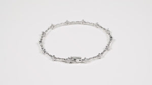Pulseira de Ouro Branco 18k com Diamantes 