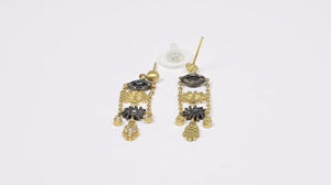 138131-Par de Brinco Linha Kurtulan em Ouro Amarelo 18k e Prata 925