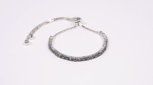 Pulseira em Prata 925 com Diamantes Negros