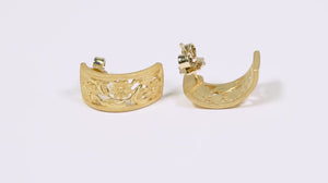 143188-Par de Brinco em Ouro Amarelo 24k Prima Gold Floral