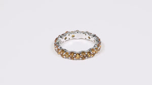 Aliança Interia de Prata com Citrinos Aprox. 2,50 cts