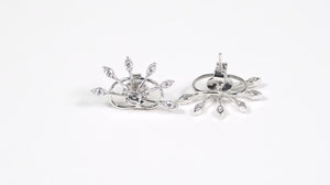Par de Brinco em Ouro Branco 18k com Diamantes 