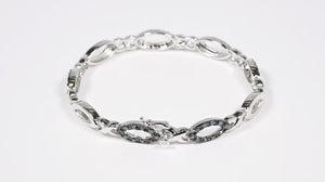 Pulseira em Prata 925 com Diamantes Azuis