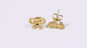 143171-Par de Brinco Linha Prima Gold em Ouro Amarelo 23,84 k Lacinho