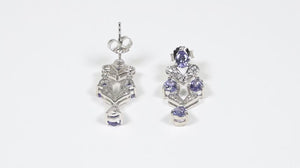 Par de Brinco de Prata com Tanzanita Gota 1,88 cts