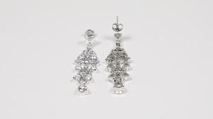 Par de Brinco Em Prata 925 Chandelier com Zirconias